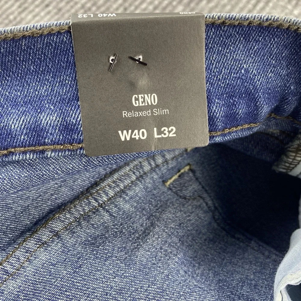 True Religion Jeans Mens 38 Blue Geno Slim Straight Whiskered Y2K Streetwear